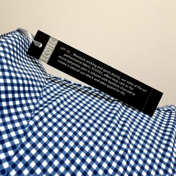 Full Turn EcoTec Golf Polo "Houndstooth Geo Lisle" Mens M NWT - Picture 7 of 7